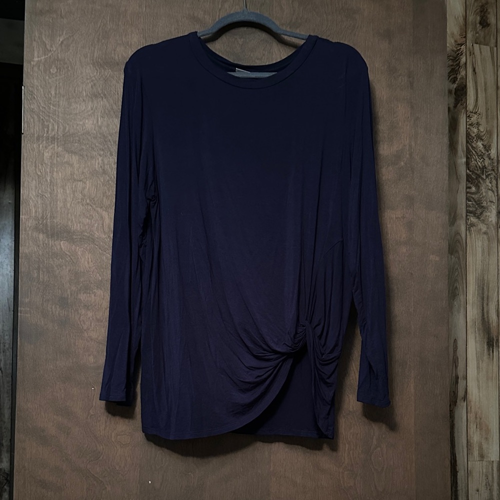 Elegant Navy Long Sleeve Women's Top